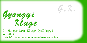 gyongyi kluge business card